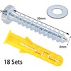 18 PCS Heavy Hex Self Tapping Screws and Nylon Expansion