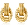 Aretes De Nudo Oro 18k Pendientes Gruesos Joyeria Para Mujer