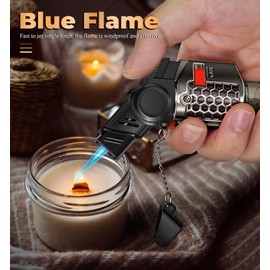 SAMNIU 5 Pack of Torch Lighter, 30° & 45° Rotatable Jet Flame, with Safety Lock, Butane Gas Refill, Mini Butane Lighters for Candle, Stove, Fireplace (NO Batane Gas)