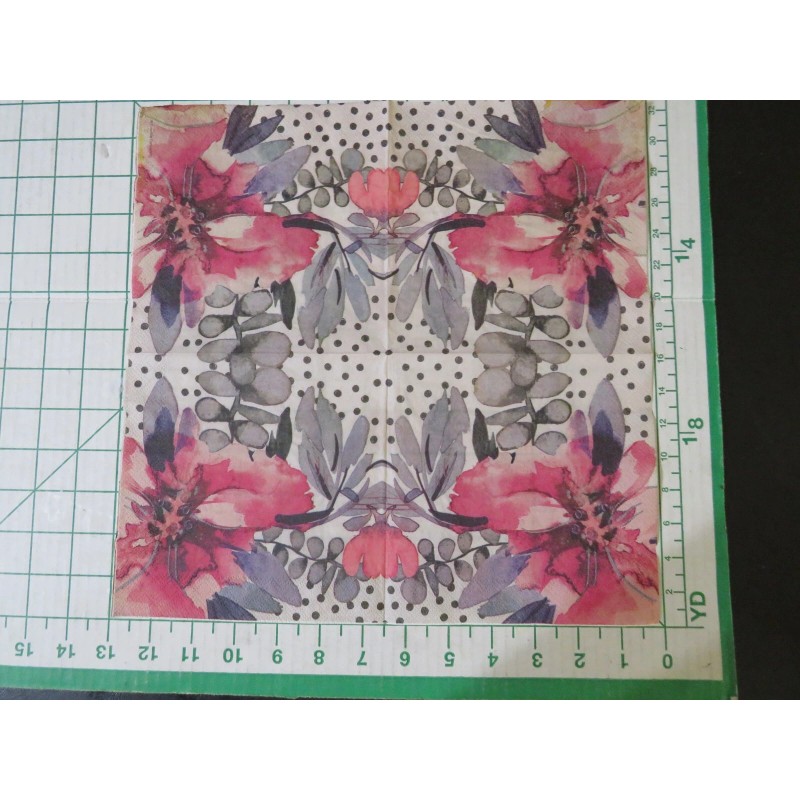 Creative Coverings THREE DECORATIVE LUNCHEON NAPKINS for DECOUPAGE "Elise Floral"