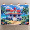 Monalivest 2D Digital Print 7x4.9ft Polyester Cartoon Hawaii House Backdrop