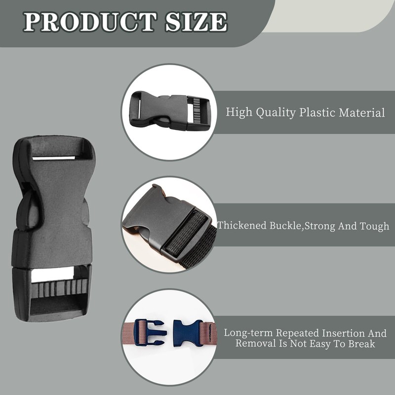 10PCS Plastic Buckles 20MM 25MM, Quick Side Release Clips Quick