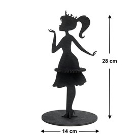 DanDiBo Napkin Holder Black Vintage Wooden 28 cm Napkin Stand Girl Princess 96397 Freestanding Stand Table Cloth Dispenser