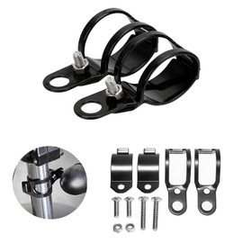 Anki HappiGo ANKIA 1 par de luces indicadoras de giro universal de metal para motocicleta, soportes de montaje para accesorios de horquilla delantera de 30 a 45 mm (soportes de señal de giro, negro)