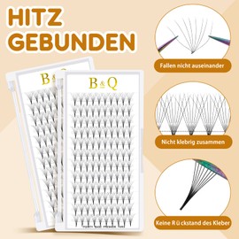 B&Q Eyelash Fans, 8D-C-0.07-11 Eyelash Extensions, Ready-to-Use Eyelashes, Fan, 0.07 Eyelash Extension, Volume Eyelashes, C D Curl, Black, 8D-C-0.07, 11 mm