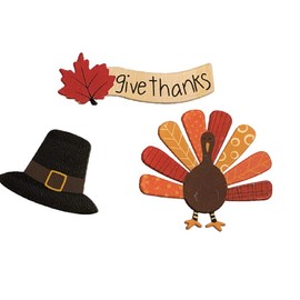Roeda Brighten Your Life 25013M Thanksgiving Icons Set of 3 Assorted Magnets