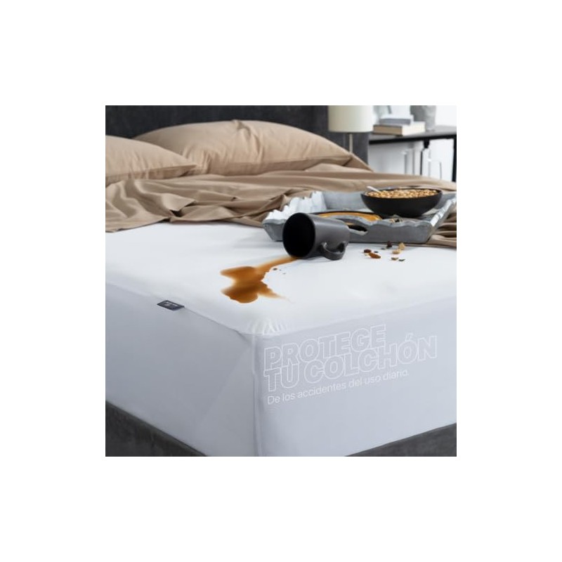 REAL TEXTIL Cubre Colchón Protector Impermeable Ajuste 45 cm King