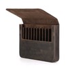 Hiram Brown Crazy Horse Leather Magnetic Split Design Pen Storage