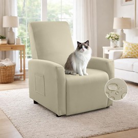 YushengTai Sofa Cover, 1 Seater Armchair Cover Waterproof, All-Inclusive High Stretch Chair Covers With Side Pockets, Super Soft Chair Covers For Living Room Tv Chair, Armchair (Milky Yellow)