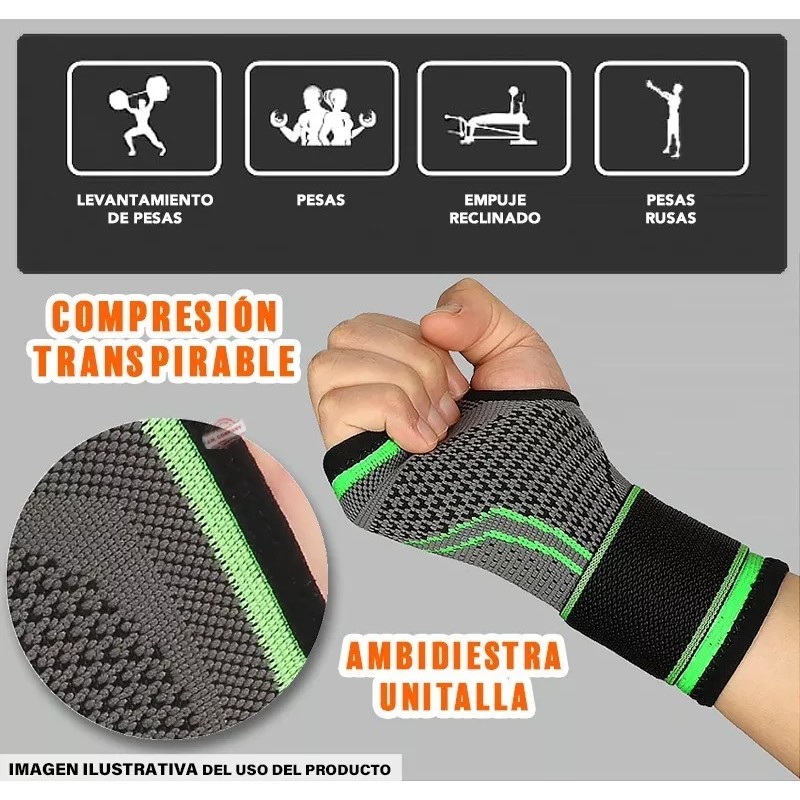 J.H. Company Par De Muñequera Ortopedica Compresion Crossfit Gym Jb-7208a