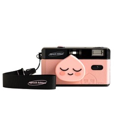 Kakao Friends Reusable 35mm Film Camera [Apeach Edition], Fixed-Focus and Wide Angle, Build in Flash and Compatible with 35mm Color Negative or B/W Film (Film and Battery NOT Included)