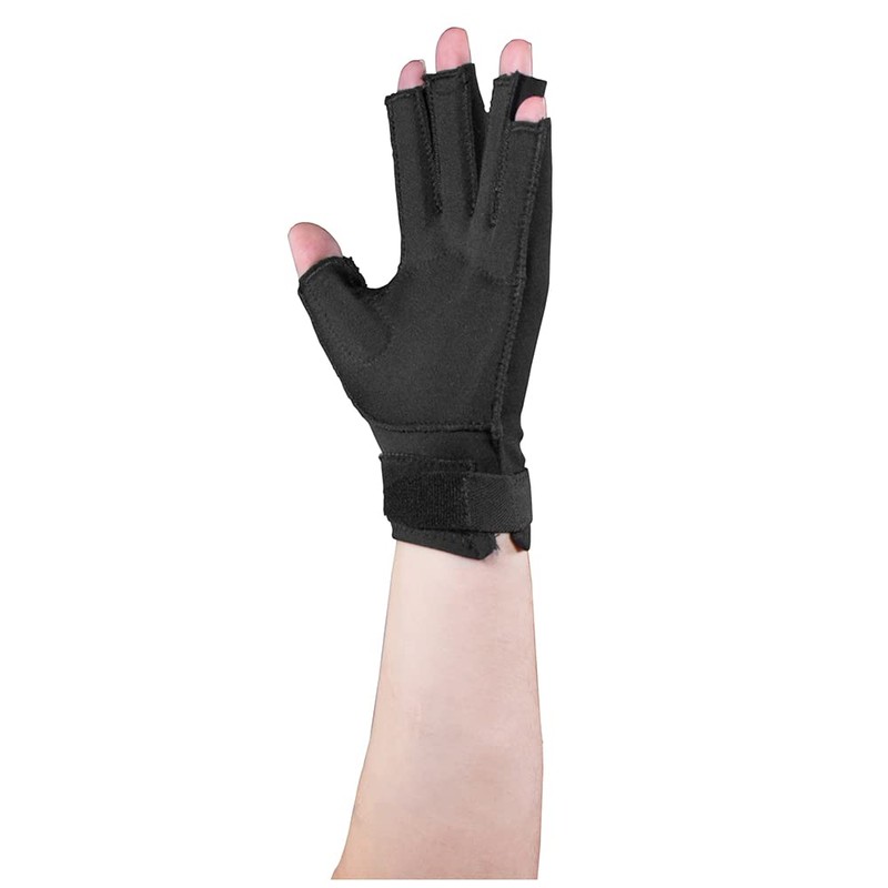 OTC Resting Splint Glove, 5 Finger Semi-Rigid Splints, Open Tips,