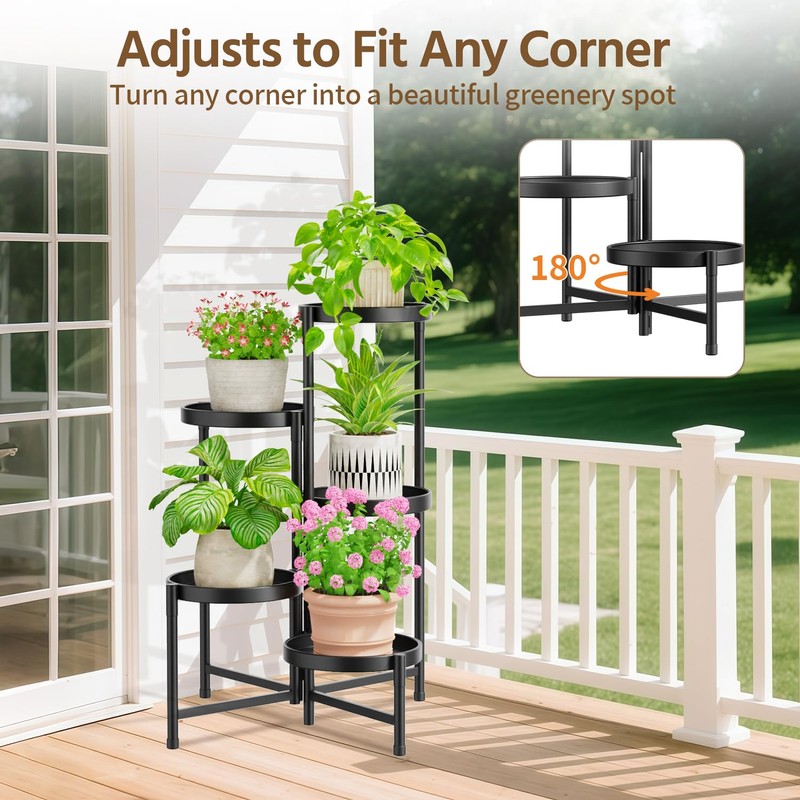 LASZOLA 5 Tier Large Plant Stand Indoor Tall with 10