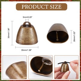 NBEADS Pack of 10 Cow Bells Craft Bells Farm Animal Bell Goat Bell Retro Christmas Iron Bell Pendant Metal Pet Bells Noise Maker Call Bells for Cattle Horse Sheep Bronze