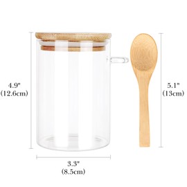 Linkidea 4 Pack Overnight Oats Glass Containers Set, 18.5 oz Overnight Oats Jars with Lid and Spoon, Meal Prep Glass Containers with Lids Fits Oats/Yogurt/Cereals Storage