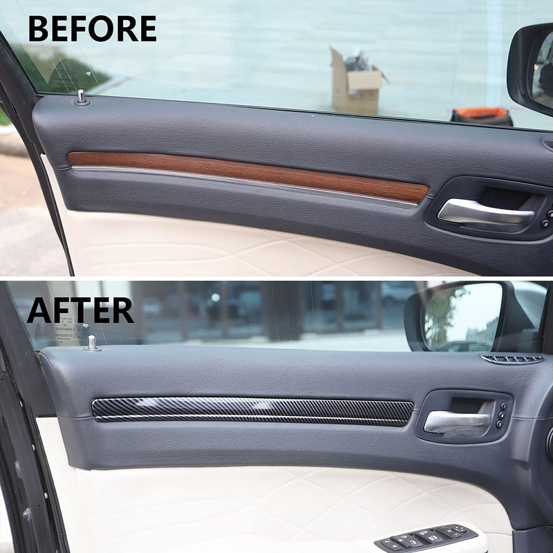 crosselec Carbon Fiber 4 Doors Panel Decor Trim Cover for
