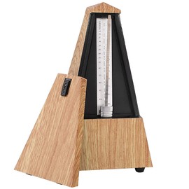 Old Fashion Mechanical Metronome, Wooden Guitar Piano Drum Instrument Tower Type Metronome Musical Accessory(Light wood grain)