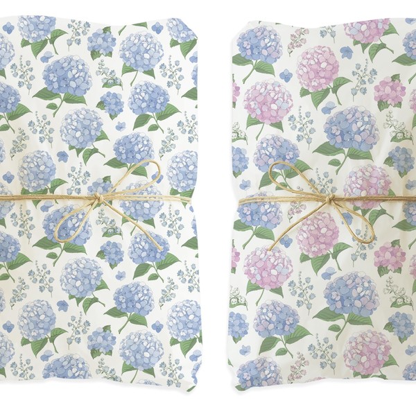 100 Sheets Chinoiserie Tissue Paper, Blue Hydrangea Pattern Tissue Paper