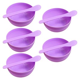 GSHLLO 5 Pcs Plastic Slime Making Bowls Craft Mixing Bowls Facial Mask Bowls Small Skincare Bowl with 5 Pcs Glue Mixing Spoons for Makeup Funny Art Making