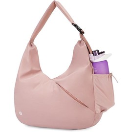 Women's Gym Duffel with Hidden Yoga Mat Holder, Shoe Compartment & Wet Pocket - For Travel, Workout, Dance - Color: pink