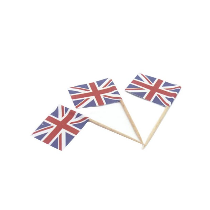 100pcs Mini UK Flags Union Jack Cocktail Sticks Cupcake Toppers