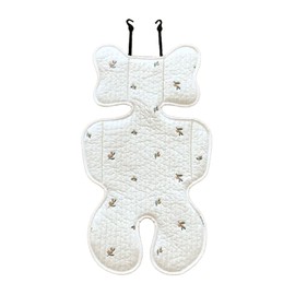 Soft Baby Stroller Seat Cushion Breathable Pure Cotton Infant Car Seat Head Neck Body Support Thin Style Olive