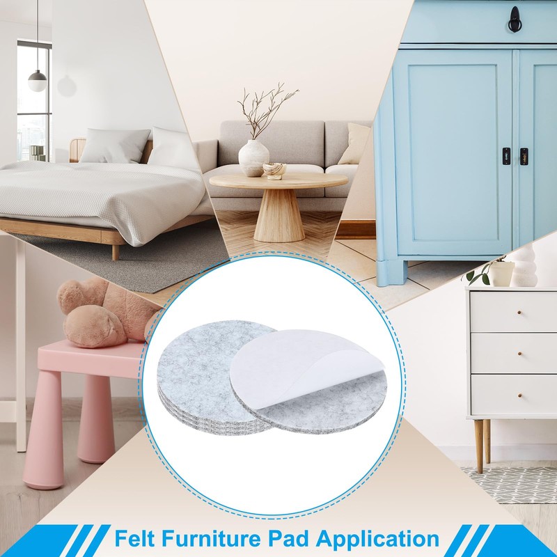 PATIKIL 5" Diameter Felt Furniture Pads, 8 Pack 1/5" Thick