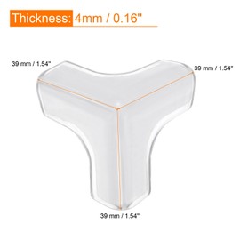 QUARKZMAN Corner Protectors, Pack of 12, 39 x 39 x 39 mm, Corner Protection and Edge Protector, T-Shape Table Corner Bumpers for Cover, Furniture, Corner (Transparent)