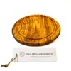 DAS OLIVENHOLZBRETT® Olive Wood Cutting Board Round with Groove 22