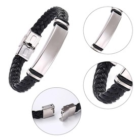 ZKSXOA Mens Bracelet Leather Bracelets Gifts for Men Him Boyfriend Husband Dad Custom Bracelet Gift for Valentines Day Birthday Wedding