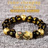 biuufish Feng Shui Obsidian Bracelet, 24k Gold Plated Change Color