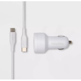 Heyday 6ft. Car Charging Kit - USB-C to USB-C - Matte White new!!!!