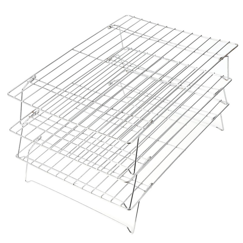 3‑Tier Cooling Rack Collapsible Folding Legs for Cookies Cakes Kitchen