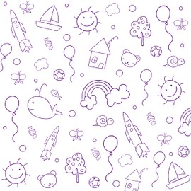 100 Hojas de Papel Grado Alimenticio Medida 30X30 cm Diseño Generico DÍA DEL NIÑO MORADO