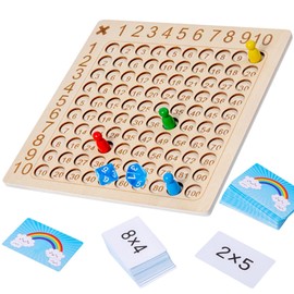 ZUNIPLEX Wooden Math Multiplication Board,1x1 Learning Game,Multiplication Table for Primary School,Times Table Games for Kids, Number Games,Numbers for Kids,Educational Toys,Montessori Toys