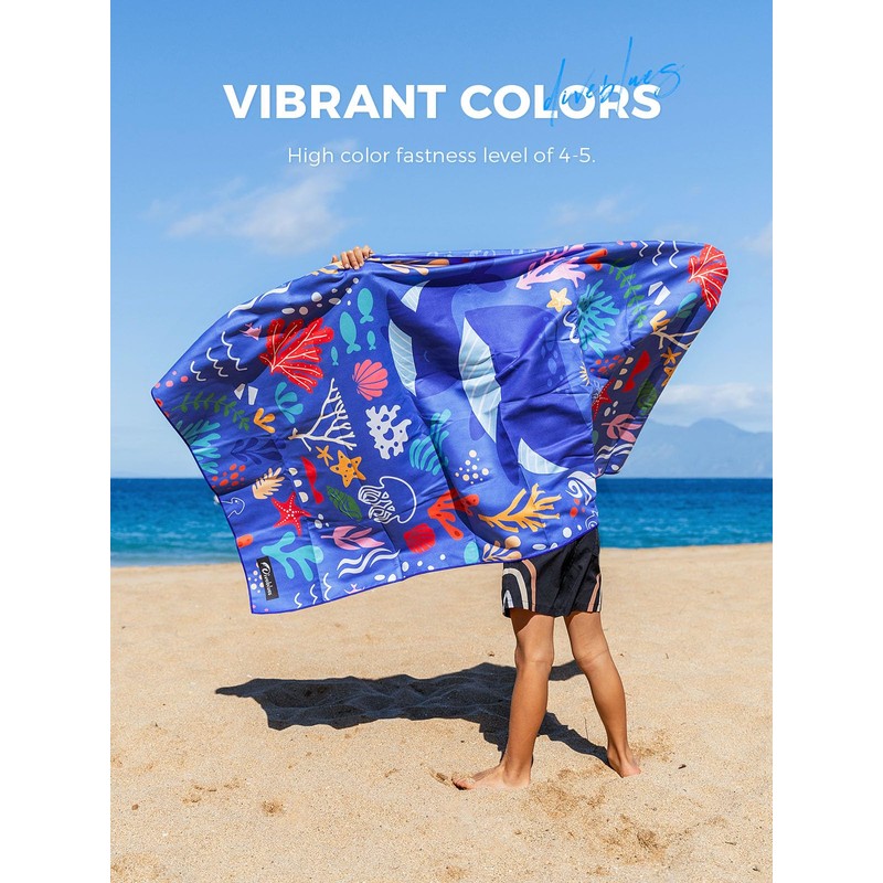 Diveblues Kids Microfiber Beach Towel - Quick Dry, Sand Free