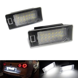 RZG 2x LED Licence Number Plate Light White Canbus For Golf Variant Passat Variant ID.4 Tiguan Touareg Touran T-Cross Transporter T6