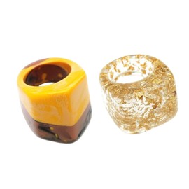 GYRMMUE Multicolor Resin Chunky Rings for Women,Acrylic Plastic Rin Knuckle Finger Cute Trendy Aesthetic Y2k Statement Ring Vintage Simple Geometric Rings Jewelry (W+Y)