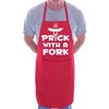 Prick With a Fork BBQ Cooking Funny Novelty Apron Red