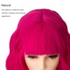 Bob Hot Pink Wig for Women Curly Hair with Bangs