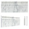 Retheno 4 Pack Carrara White Marble Baseboard Trim Molding 5
