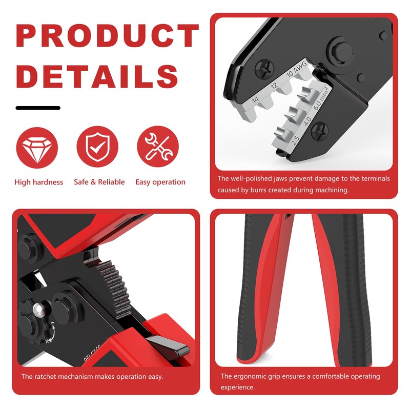 Newdeli Wire Crimping Tool for Solar Connectors - AWG 14