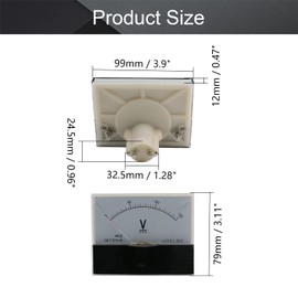 Fielect 44C2 DC 0-150V Analog Panel Voltage Gauge Volt Meter 1.5% Error Margin