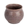 Creative Co-Op Debossed Stoneware Planter with Pattern and Reactive Glaze,