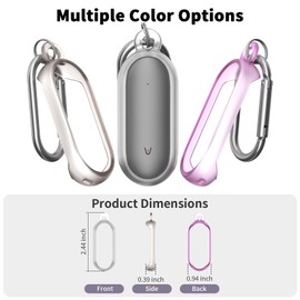 Nimuw [2 Pack] protective case for Plaud NotePin Electronic Device Carry Case Portable Water resistant compatible for Plaud NotePin Device Accessories with Carabiner (Clear Grey & Clear Purple)