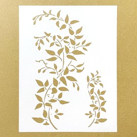 Vine Stencil Branch Stencil Leaf Stencils for Painting Wall, Wood, Canvas, Furniture, Crafts, Wall Art Design, Ivy Stencils Drawing Template, A4 Size