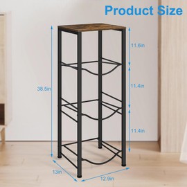 3-Tier 5 Gallon Water Jug Holder with Storage Shelve,5 Gallon Water Bottle Holder,Water Jug Stand, Heavy Duty Water Storage Rack Water Dispenser Stand, Water Jug Rack Organizer for Home Office