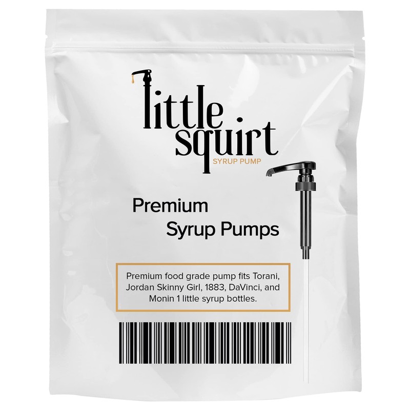 2-Pack Black Little Squirt Syrup Pumps for Coffee Syrup Bottles,