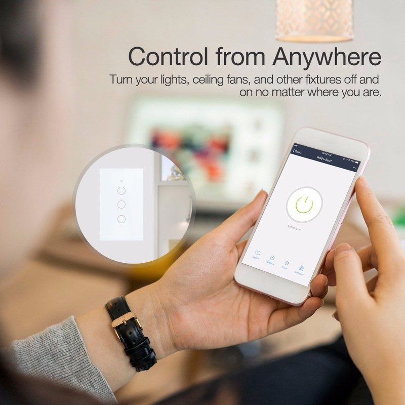 Wi-Fi Smart Switch Light Switch Voice Control, Remote Control, RF433,