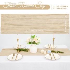 25 Pcs Beige Cheesecloth Table Runner 10FT, Rustic Sheer Cheese Cloth Table Runners 20x120 inch for Wedding Bridal Shower Baby Shower Party Decoration, Boho Gauze Fabric Wedding Table Runner